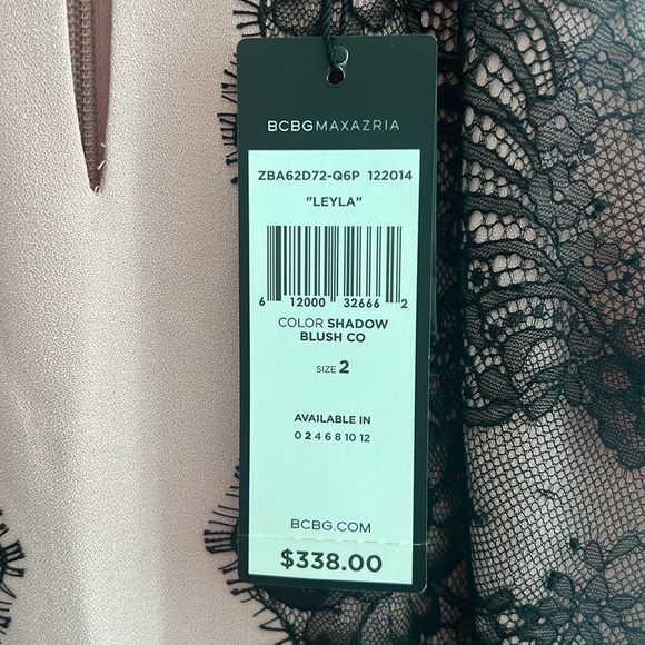 BCBG Max Azria blush and black lace halter “Leyla” dress. *tag attached* - Picture 6 of 6